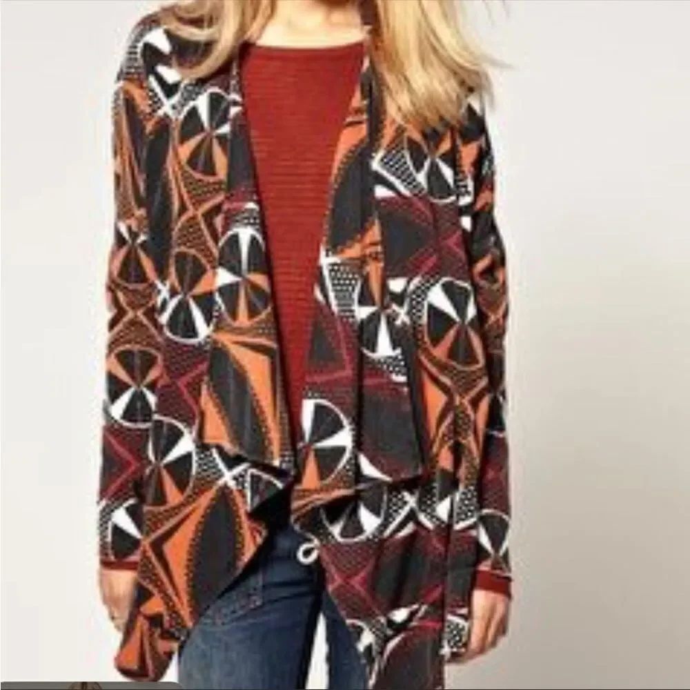 FREE PEOPLE | Urban Ikat Waterfall Cardigan Single Button Front Women’s Size M